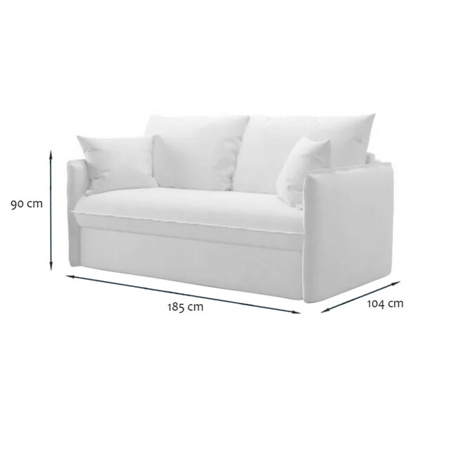 CaliCosy 3-zits slaapbank met express-opening in stof l185 cm mika 3038071 large
