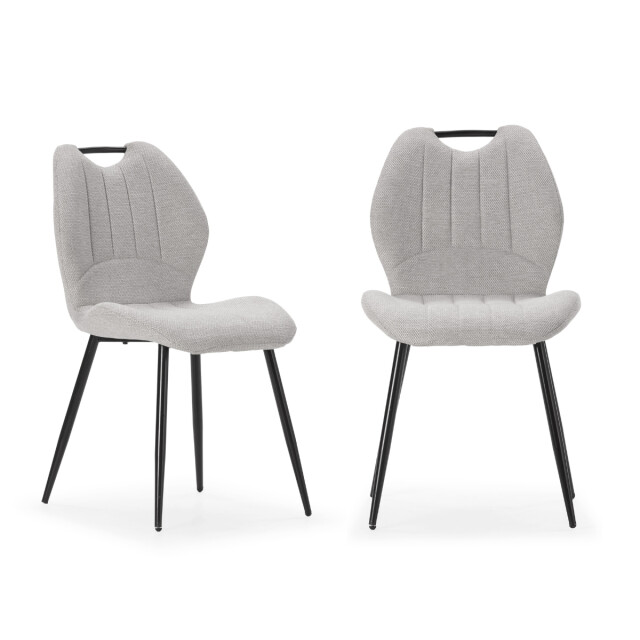 CaliCosy Set van 4 stoelen in stof met zwarte metalen poten l48 cm muli 3078787 large