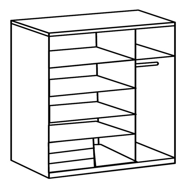 CaliCosy Kledingkast met 2 schuifdeuren waarvan 1 spiegel l135 cm 2937660 large