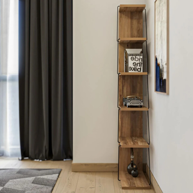 CaliCosy Hoekrek 6 planken, dennenhout en zwart decor, h150 cm tlos 2930455 large
