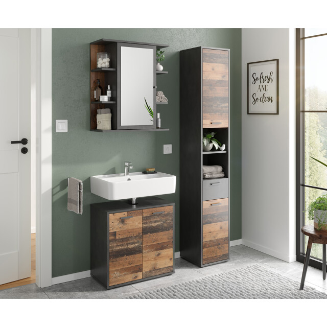CaliCosy Badkamerkolom 2 deuren en 1 lade l32 x h190cm madoc 2929874 large