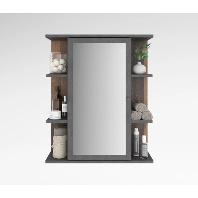 CaliCosy Hoge badkamerkast met 1 spiegeldeur en 6 nissen madoc 2929875 large