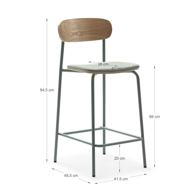 CaliCosy Set van 2 krukken in stof met zwarte metalen poten h66 cm adriana 3079152 large