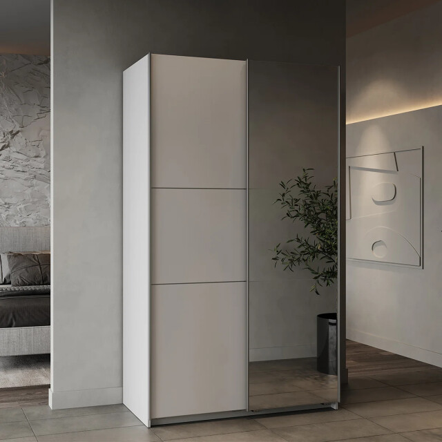 CaliCosy Kast met 2 schuifdeuren en spiegel ghost l116,5 cm 2937800 large
