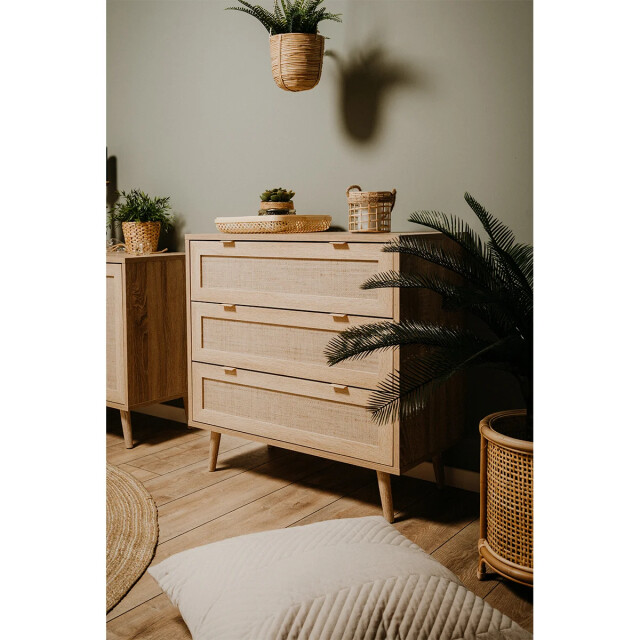 CaliCosy Ladekast met 3 laden l80 cm rotan impressie bali 2929975 large