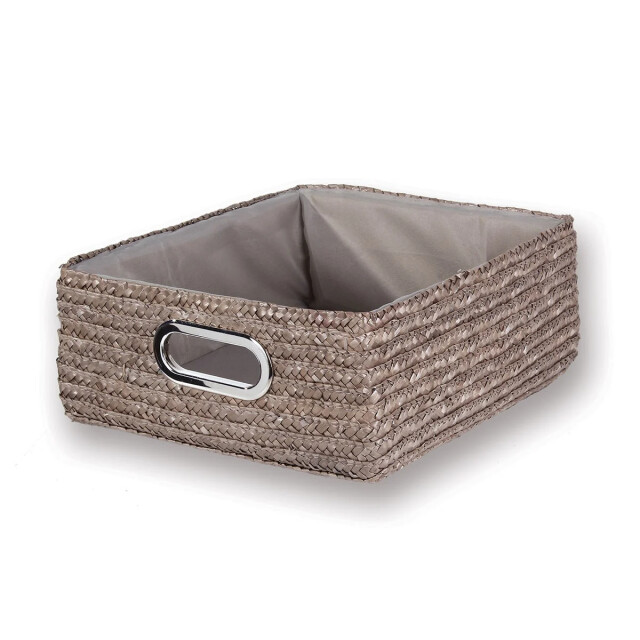 CaliCosy Taupe geweven stro lade 33x28x13cm 2928395 large