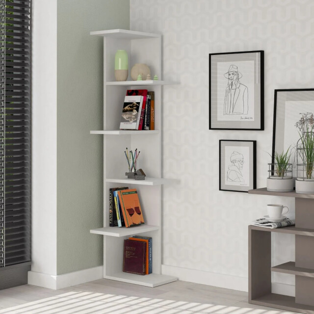 CaliCosy Hoekrek 6 planken wit h141 cm saso 2930435 large