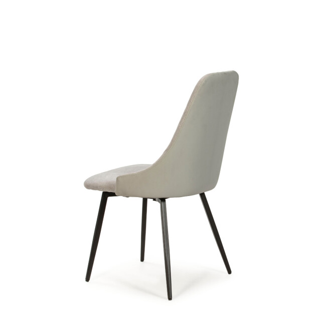 CaliCosy Set van 2 draaibare stoelen in stof met zwarte metalen poten l50 cm elma 3078769 large