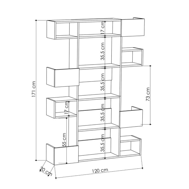 CaliCosy Rek 9 planken l120 cm niho 2937481 large