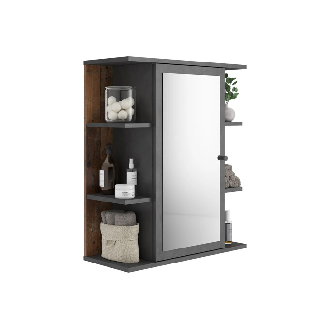 CaliCosy Hoge badkamerkast met 1 spiegeldeur en 6 nissen madoc 2929875 large