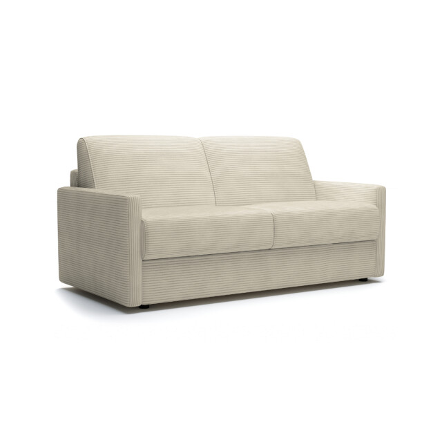 CaliCosy 3-zitsbank in ivoorkleurig ribfluweel omvormbaar tot bed van 140x190 cm giulia 3082318 large