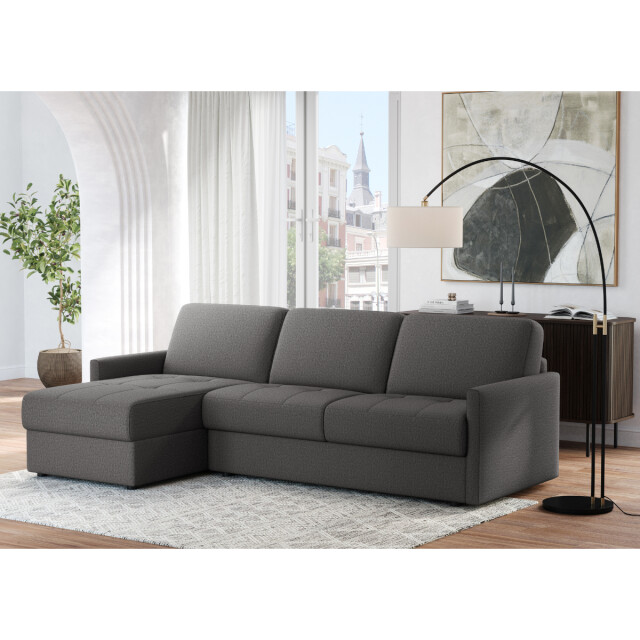 CaliCosy Hoekbank met slaapfunctie, 3-zits in grijze stof l260 cm belluno 3082319 large