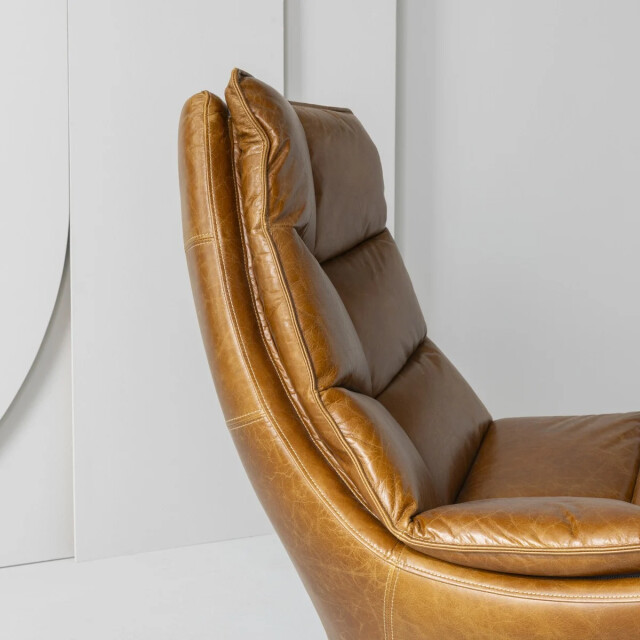 Signature Draaibare leren fauteuil l86 cm achille 3061008 large