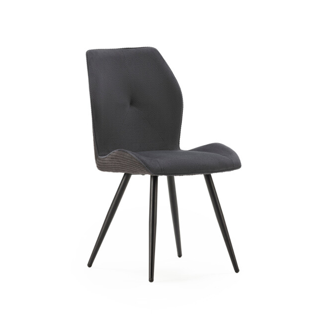 CaliCosy Set van 2 stoelen in stof met zwarte metalen poten l45 cm adaya 3078564 large