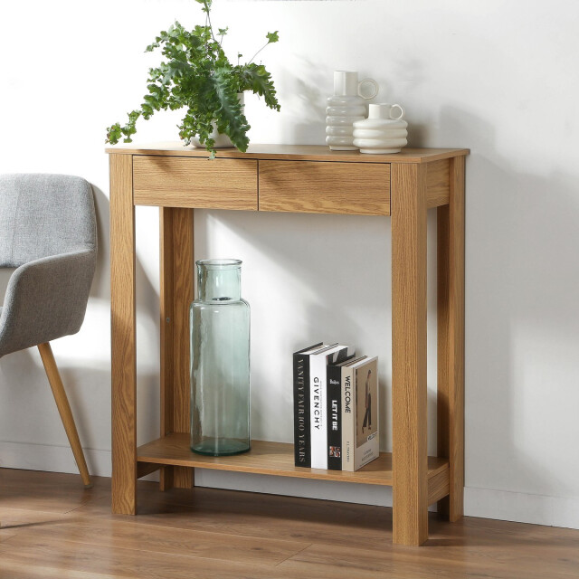 CaliCosy Hoge console met 2 lades in eiken decor l79 cm 2976296 large