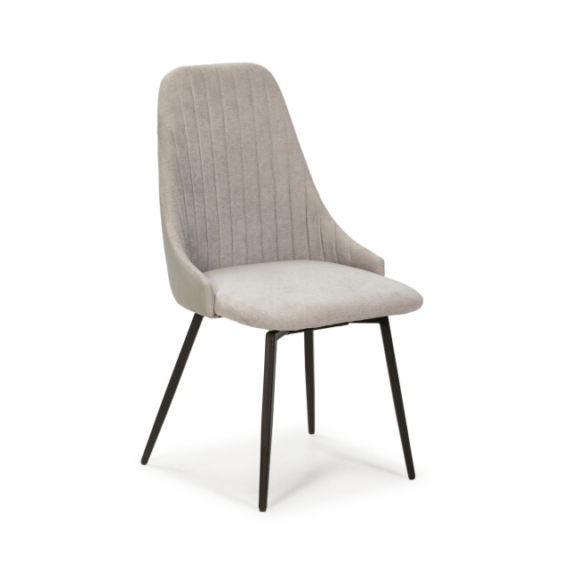 CaliCosy Set van 2 draaibare stoelen in stof met zwarte metalen poten l50 cm elma 3078769 large