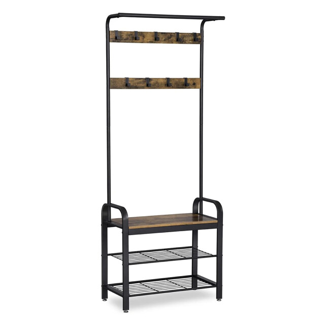 CaliCosy Garderobe met 9 haken en schoenenbank l72 cm 2929935 large