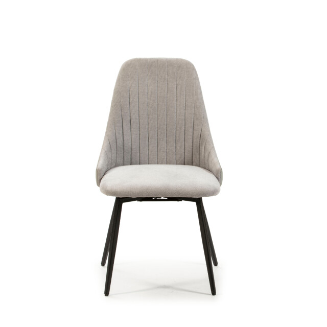 CaliCosy Set van 2 draaibare stoelen in stof met zwarte metalen poten l50 cm elma 3078769 large