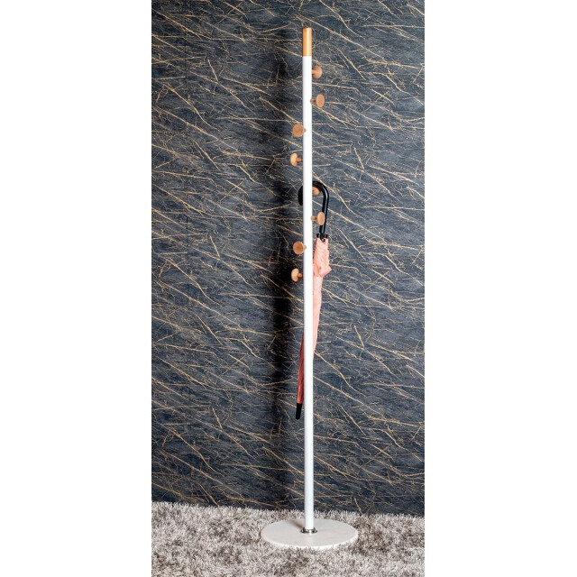 CaliCosy Kapstok van marmer, hout en wit metaal h178 cm 2951170 large