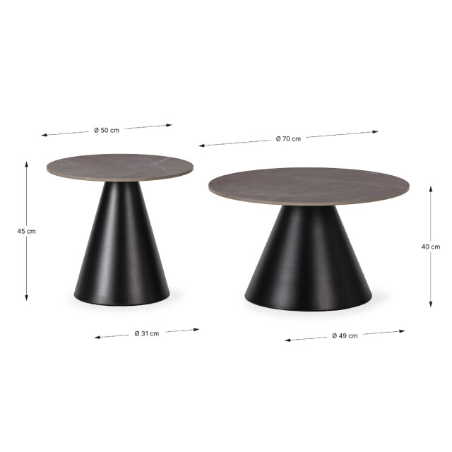 CaliCosy Set van 2 ronde salontafels in grijs louna 3078749 large