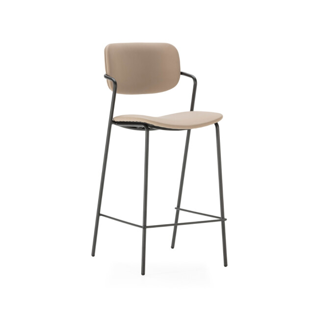 CaliCosy Set van 2 krukken met zwarte metalen poten h66 cm maika 3079155 large