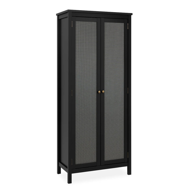 CaliCosy Kast 2 deuren zwart en metaal effect h187 cm krakow 2930156 large