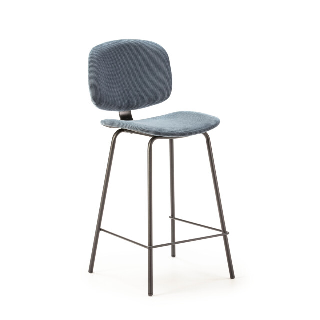 CaliCosy Set van 2 krukken in ribfluweel met zwarte metalen poten h65 cm arus 3079134 large