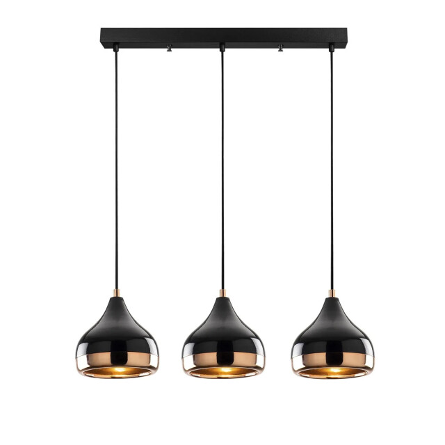 CaliCosy Hanglamp van zwart en koperkleurig metaal met 3 lampen yildo 3067170 large