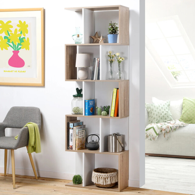 CaliCosy Boekenkast multi-kast h180 cm hout en wit decor 2931857 large