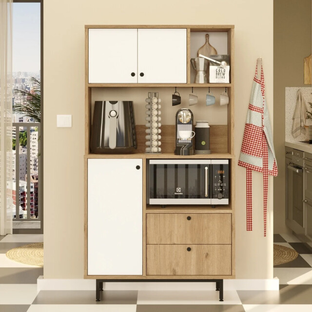 CaliCosy Keukenkast met 3 deuren en 2 lades h161,2 cm 3042309 large