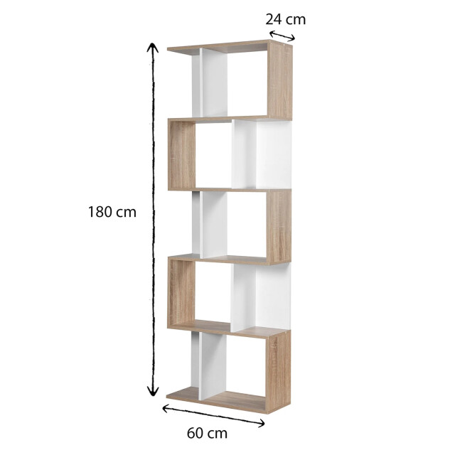 CaliCosy Boekenkast multi-kast h180 cm hout en wit decor 2931857 large