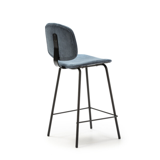 CaliCosy Set van 2 krukken in ribfluweel met zwarte metalen poten h65 cm arus 3079134 large