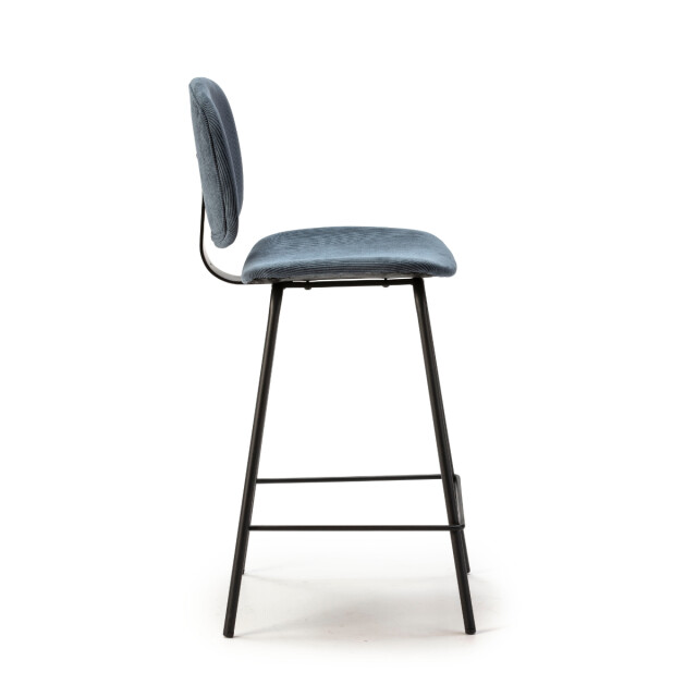 CaliCosy Set van 2 krukken in ribfluweel met zwarte metalen poten h65 cm arus 3079134 large