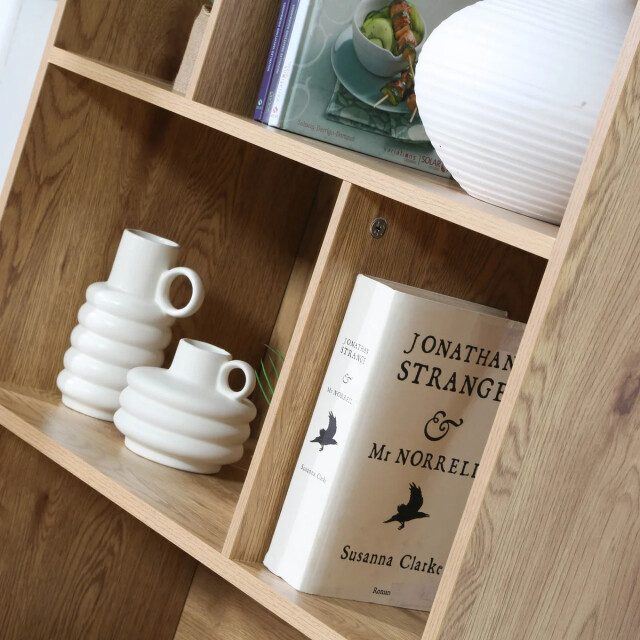 CaliCosy Boekenkast 6 vakken en 2 deuren natuurlijk rotan l80 x h175 cm jaya 2931957 large