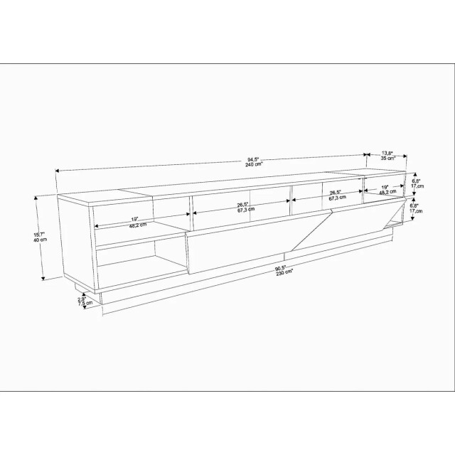 CaliCosy Meubel tv 4 planken 2 deuren l240 cm rhodes 2937414 large