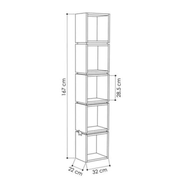 CaliCosy Boekenplank 5 vakken h167 cm lofty 2937376 large