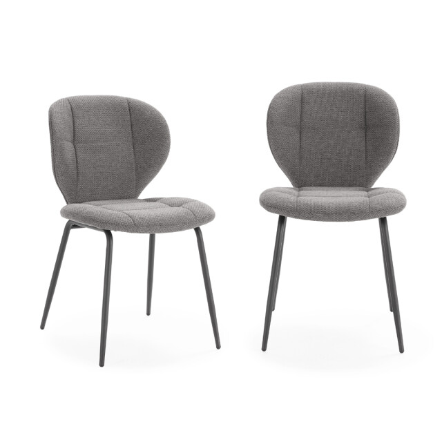 CaliCosy Set van 2 stoelen in stof met zwarte metalen poten l50 cm maori 3078785 large
