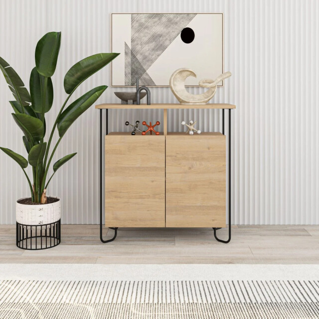 CaliCosy Kleine buffetkast met 2 deuren en metalen poten dilly l80 cm 2930293 large