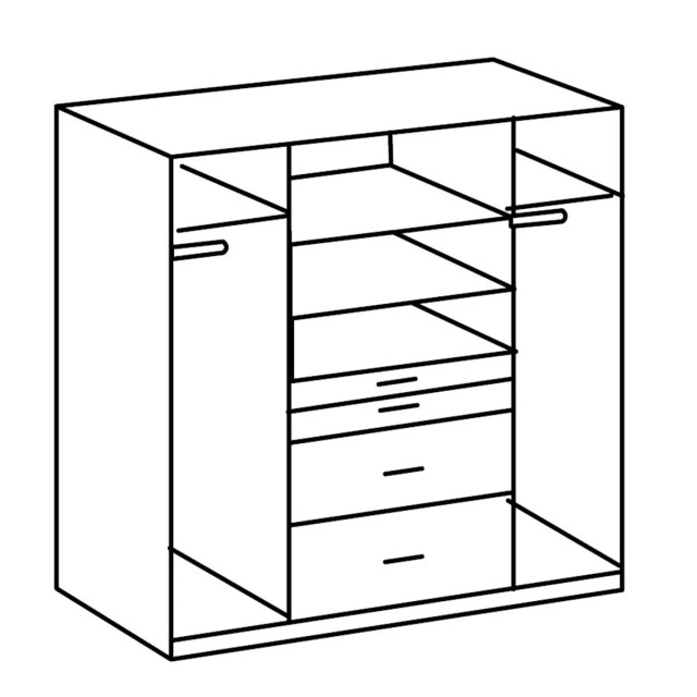 CaliCosy Kast met 4 deuren waarvan 1 spiegel, 4 laden l180 cm 2937679 large
