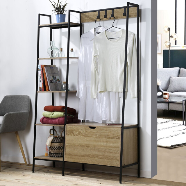 CaliCosy 5-vaks kledingkast met schoenendoos en jashaken lexie 2929792 large