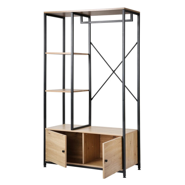 CaliCosy 2-deurs kledingkast met legplanken en opbergruimte h167 cm 2930192 large