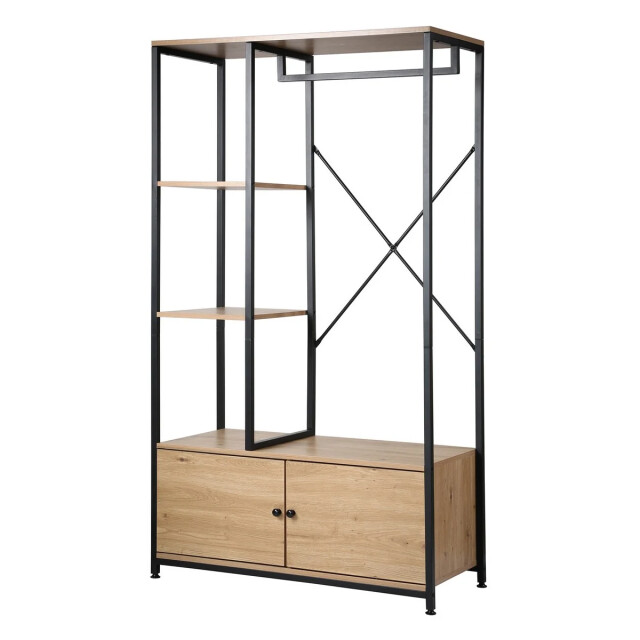 CaliCosy 2-deurs kledingkast met legplanken en opbergruimte h167 cm 2930192 large