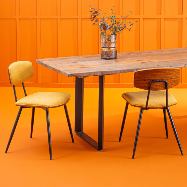 Signature Set van 2 mosterdgele stoelen babette h79 cm 2930272 large