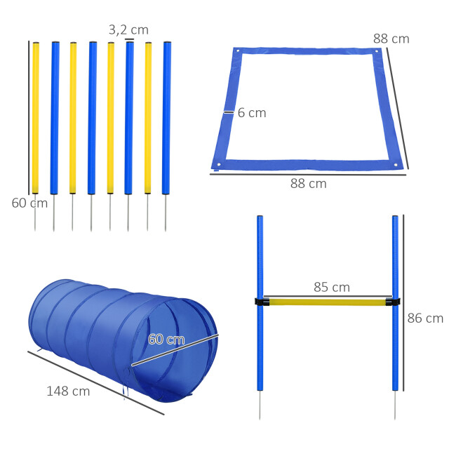 4goodz Pawhut honden behendigheid tunnel slalom hordenset 3169221 large