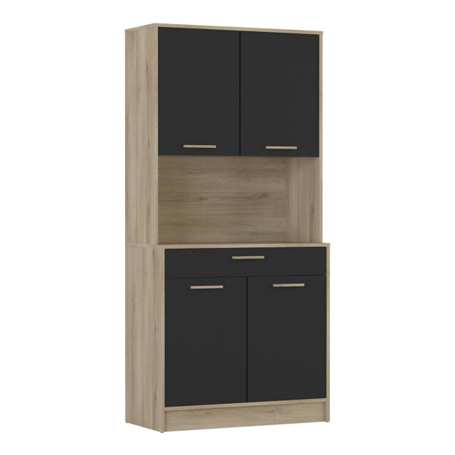 CaliCosy Buffet hoog 4 deuren 1 lade, eiken en zwart decor l83 x h176 cm dolce 2931892 large