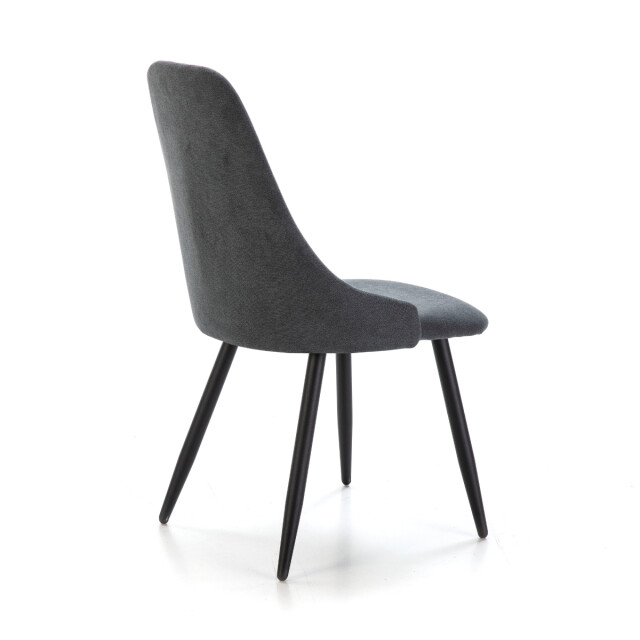 CaliCosy Set van 4 stoelen in stof met zwarte metalen poten l50 cm mani 3078766 large