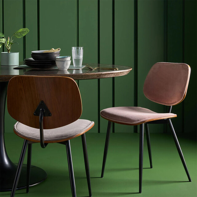 Signature Set van 2 fluwelen stoelen met houten afwerking olympia 2936797 large