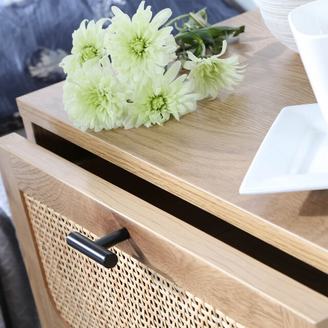 CaliCosy Nachtkastje met 2 laden en rieten kap l45 x p35 x h51cmh51cm jaya 2929852 large