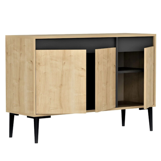 CaliCosy Buffet 3 deuren eiken en antracietgrijs decor l120 cm asude 2930493 large