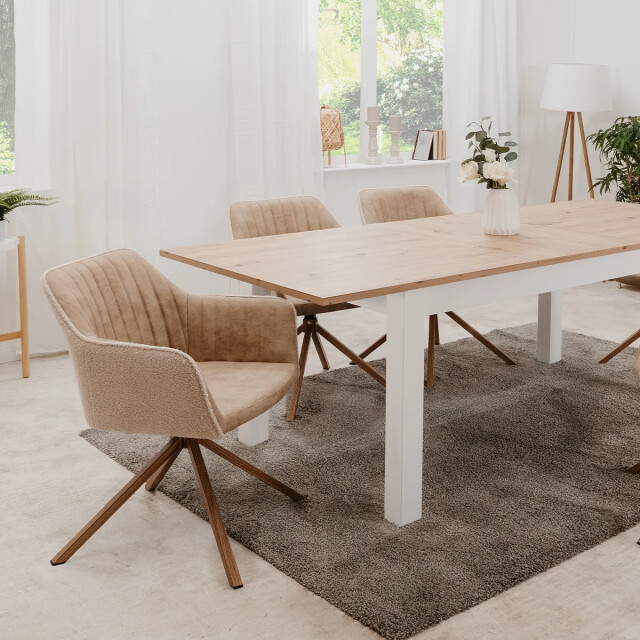 CaliCosy Set van 2 stoelen van bouclé stof l60 cm ray 2929513 large